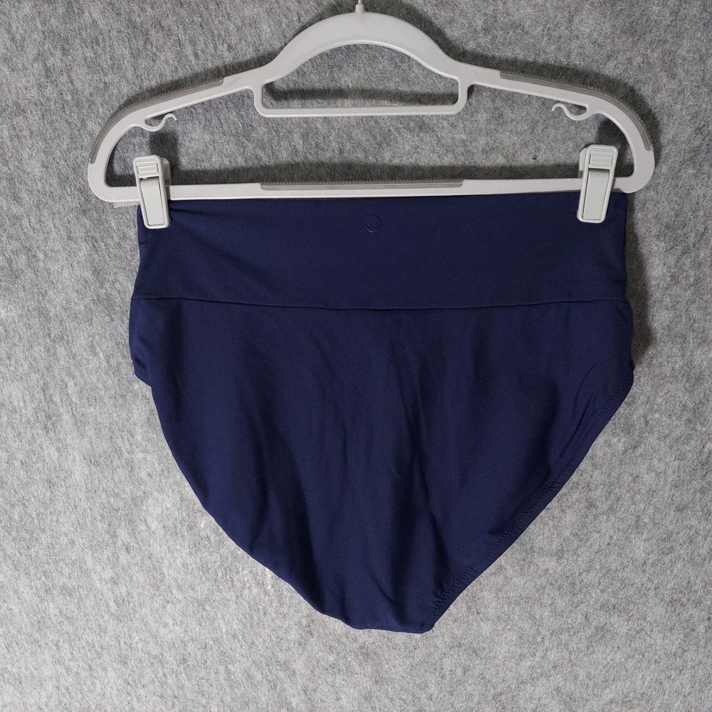 Calia Carrie Underwood Swimsuit Bottoms M Navy Blue High Waisted Bikini Briefs
